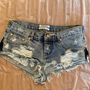 One Teaspoon Distressed Denim Shorts